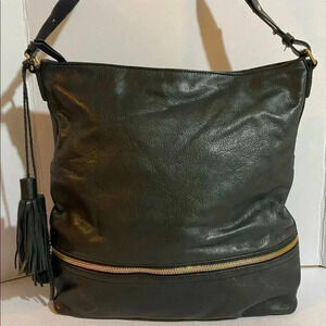 Margot black leather crossbody handbag